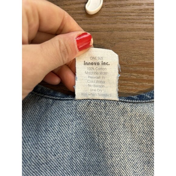 Vintage 90s One Size Golf Course Patchwork Denim Jean Vest Streetwear Whimsy - Picture 8 of 8